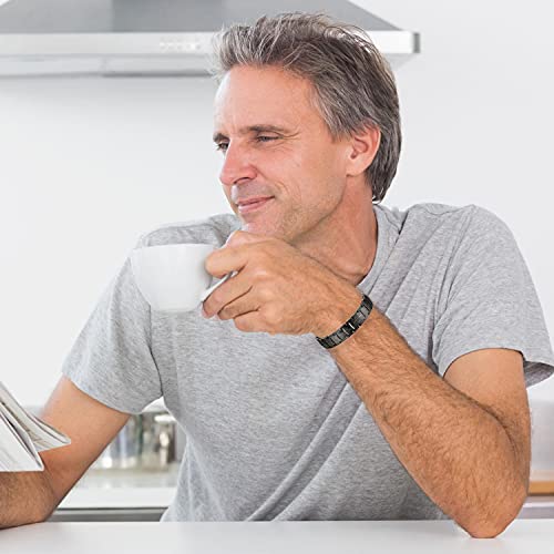 Feraco Mens Pure Titanium Magnetic Bracelet Magnetic Bracelet With Double Row Strong Magnets, Adjustable Jewelry Gift (Gray) #TOP3