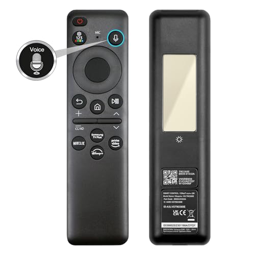 New BN59-01432A TM2360E Solar Voice Remote Control Replacement for 2023 and 2024 Compatible with Samsung Neo QLED 8K The Frame and Crystal UHD Series 4 Shortcut Buttons Black