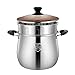 Olla/Vaporera, Olla De Sopa De Acero Inoxidable 304 para El Hogar con Vaporera, Fondo Doble De Tres Capas, para Estufa De Gas/Cocina De Inducción (22/24/26/28 Cm) (Size : 26cm)