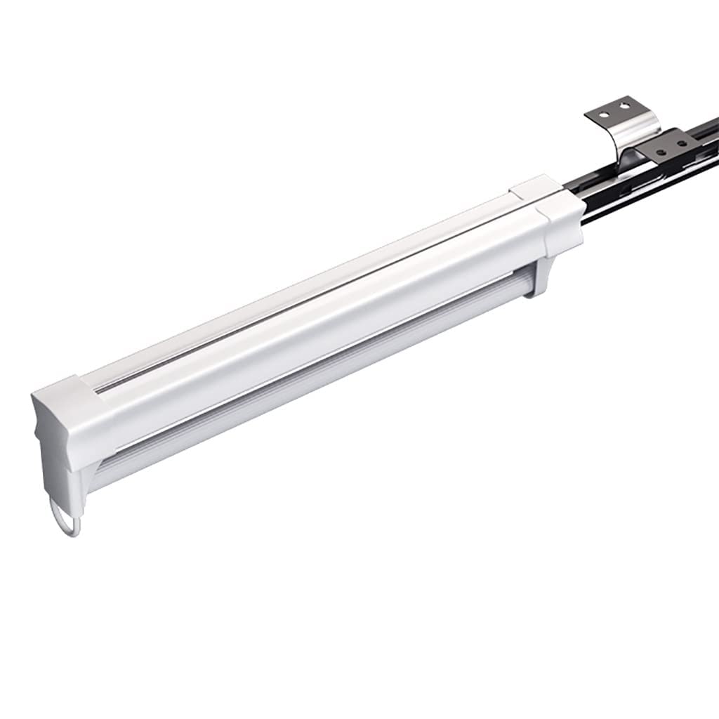 Barre de penderie extractible extensible 46cm avec support métal blanc