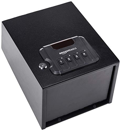 Amazon Basics Firearm Safety Device with Programmable Electronic Keypad Lock, CA DOJ Approved - 12 x 9 x 7.1 inches