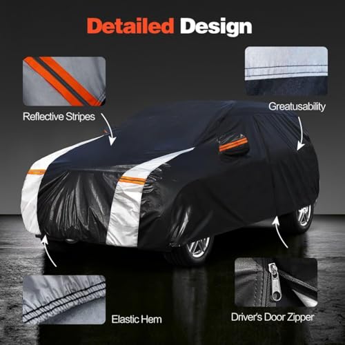Image of Minivan Car Cover for Chrysler Pacifica 100% Waterproof All Weather, Heavy Duty Outdoor Full Exterior Covers Rain Sun Wind UV Protection.