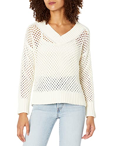 Club Monaco Women's Mesh Boucle Sweater, White, Xx-Small #TOP22