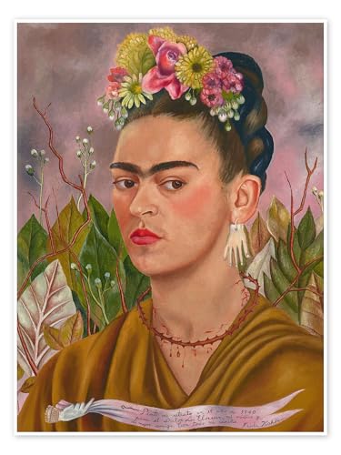 Autorretrato, dedicado al Dr. Eloesser Póster de Frida Kahlo 50 x 70 cm Rosado Cuadros Decoración para la pared