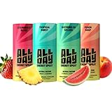 ALLDAY Caffeine Spray, Promotes Focus and Energy (Variety Pack, 4 Bottles, 48 Sprays) | 32mg Natural Caffeine per Spray | Pocket-Size Energy Shot with L-Theanine, Vitamin B12, & Vitamin D