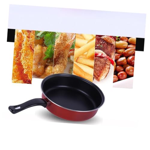 GARVALON 3 piezas Batería de Cocina Antiadherente Sartén Cazo y Cacerola Multifuncional Roja Utensilios de Cocina para Uso Diario Hogar