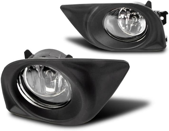 Front Bumper Driving Fog Lights Lamps Chrome w/Switch + Harness Compatible with 2012-2014 Versa Sedan 4-Door