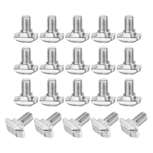 Vis en T M8 x 16 mm lot de 20 boulons tête marteau inox 304 rail profilé aluminium 4545 uxcell