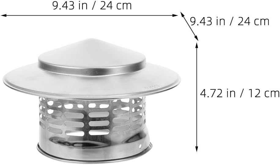 SUPVOX Galvanized Steel Chimney Cover, 6.3inch Round Chimney Cap Tapered Flue Chimney Cover Chimney Vent Cap Chimney Fireplace Cover to Fit On Existing Flue Tiles