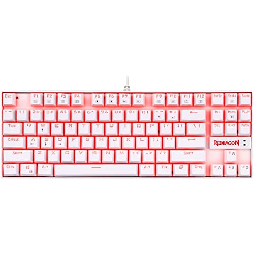 Redragon TECLADO MECANICO REDRAGON KUMARA K552W-2 SINGLE COLOR BRANCO/MARROM, UNICO