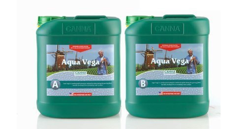 CANNA 5 Liter - Aqua Vega - Part A and B - Veg Nutrient - Developed for Recirculating Systems 9520005