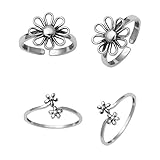 Original 925 Sterling Silver Flower Design Zehenspreizer 2 Stück