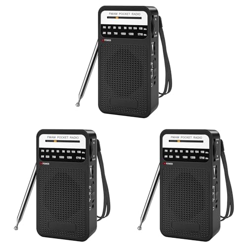 Radio de poche AM FM portable à transistor x3 avec haut-parleur intégré