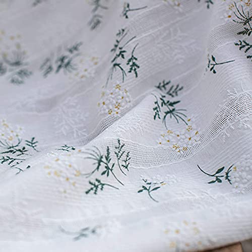 Cortinas de lino de algodón cortas con elegantes bordados para dormitorio 6