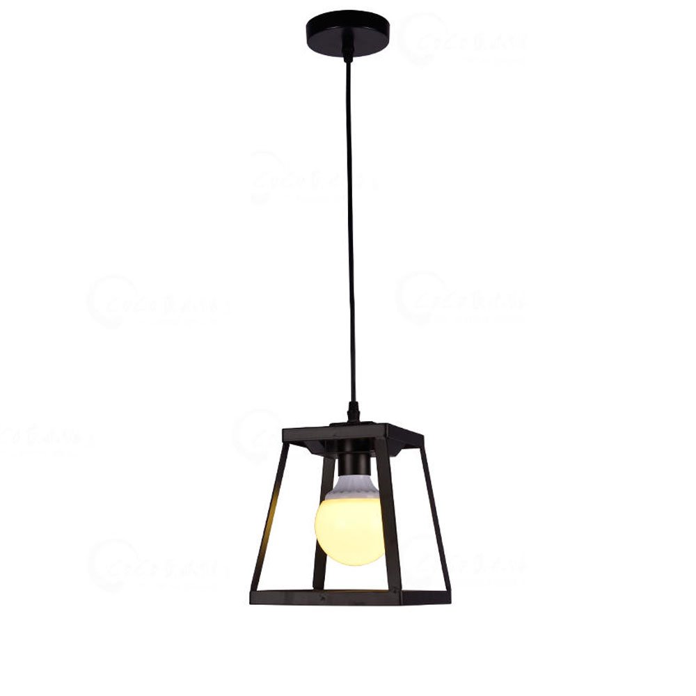 Abinlina Vintage Industrial Pendant Light Fixture - Retro Ceiling Chandelier for Dining Room, Restaurant, Cafe, and Bar - E27 Compatible (Blue)(Black)