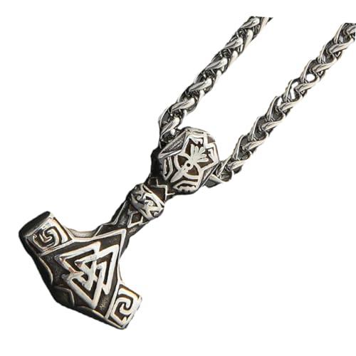 KESYOO Hammer Necklace Charm Necklace Necklaces for Men Men's Necklaces Neck Accessory Viking Jewelry for Men Viking Necklace for Men Punk Necklace Clavicle Chain Stainless Steel