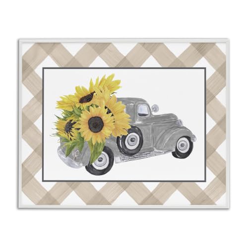 Country Vintage Truck Sunflower, 11 x 14 Inch Framed Giclée Print