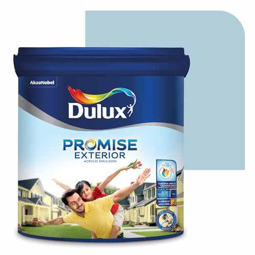 Dulux Promise Exterior Emulsion Paint (10L, Blue Hydrangea)Ideal for exterior wall paint, smooth finish, anti-peel & anti-crack, perfect for dry to moderate climates, 3-year warranty