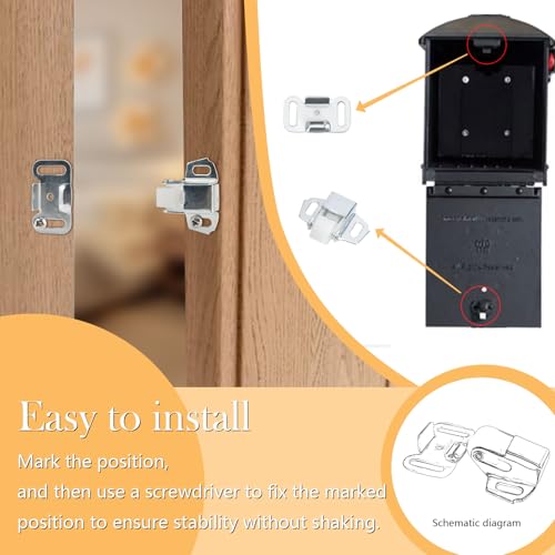 2 Pack Mailbox Replacement Roller Catch Assembly Including Screws Roller Wheel Mailbox Door replacementSpring Door Catch Latch Hardware for Imperial Mailbox Doors and Cabinet Furniture Closet Doors