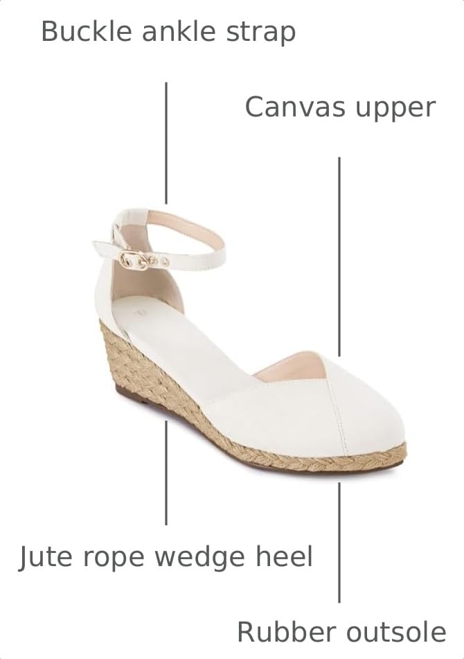 Image of Juliet Holy Womens Espadrilles Sandals Closed Toe Platform Ankle Strap Casual Summer Wedges