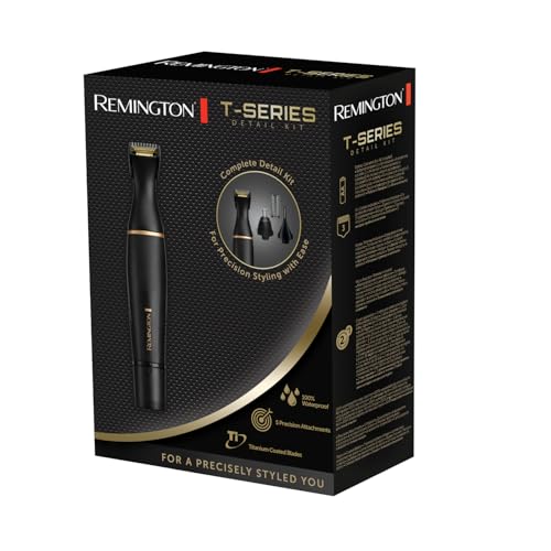 Remington T-Series Detail Grooming Kit (Precision Trimmer with Eyebrow Comb, Nose, Ear, Beard, Adjustable Comb, Rotary Trimmer, Waterproof, Battery-Operated with Battery Included) NE7000