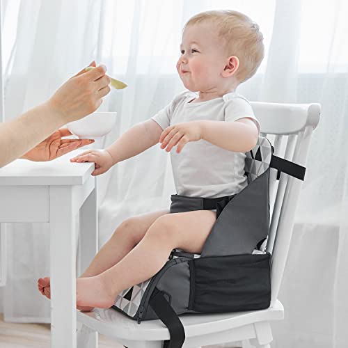 PandaEar Sitzerhöhung Stuhl Kind Hochstuhl Sitz Klappbar Baby Essen Stuhl Tischsitz Sitzkissen mit Einstellbaren Gurten für Outdoor Camping