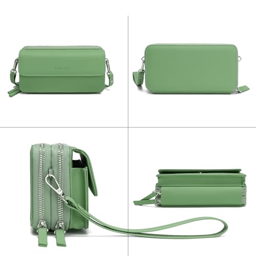 Image of Lanyani RFID Crossbody Wallet Wristlet Purse with Phone Pocket For Women Vegan Leather