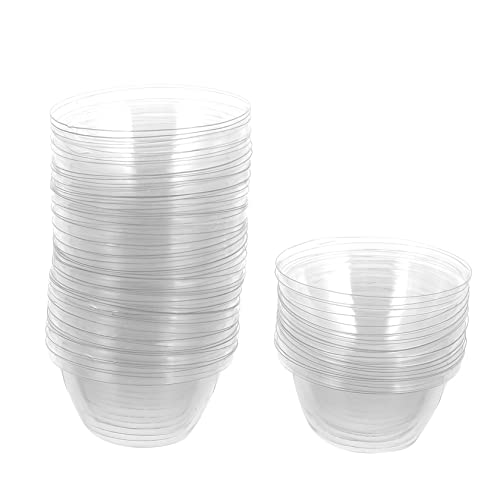 CANIGHT 50個 苗カバー 湿度ドーム 透明植物育成カバー 庭の水耕栽培植物カバー 植物ベルカバー 発芽ドーム 温室植物ドーム 水耕植物 ドームふた付き透明カップ 植物の鐘 プラスチック