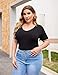 IN'VOLAND Women's Bodysuit Plus Size Short Sleeve Scoop Neck Bodysuit Basic Top T Shirt Leotards Jumpsuits