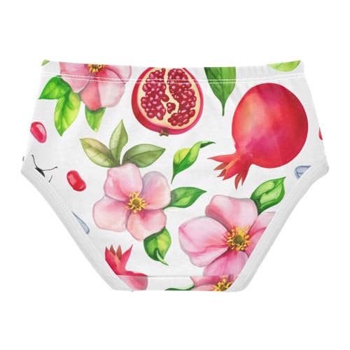 Cotton Toddler Underwear Custom Watercolor Pomegranates Floral Cute Panties Girl Flower Briefs Undies Kids 2t2