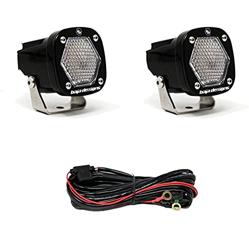 Baja Designs S1 LED Auxiliary Light Pods - Universal Fit with Wiring Harness, 2 LEDs (Work/Scene; Clear)