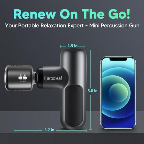 Image of arboleaf Mini Thermacool Massage Gun, Heat and Cool Muscle Massager for Back Pain Relief, Hot Cold Percussion Massage, Heated Travel Massager Handheld Quiet, Gifts for Him Her