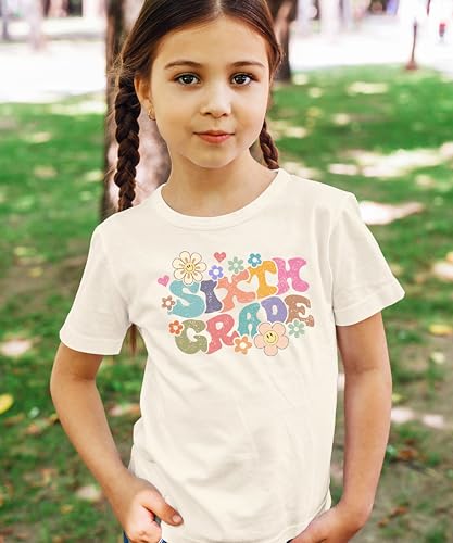 6th Grade Groovy Daisy First Day of School T-Shirt Back to School 1st Day of School Outfit3