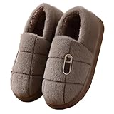 pantuflas de hombre Pantuflas De Algodón Talla Grande For Hombre, Invierno Cálidas Con Fondo Grueso Y Forro Polar, 45, 46, 47 48(Brown2,50-51)