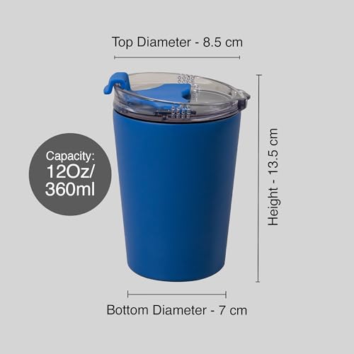 Image of Headway NEO Stainless Steel Mug 360 ml- 2 Years Brand Warranty | Insulated Coffee Mug | Travel Mug | Coffee Tumbler | Cold for 6 Hours & Hot for 3 Hours | Meridian Blue