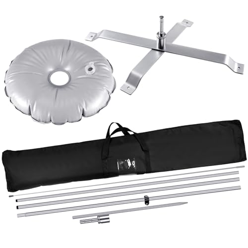 Tandefio 8 Pcs Feather Flag Pole Kit Advertising Swooper Flag Aluminum Fiberglass Poles Set for 12 ft Flag Ground Spike Cross Base Stand Water Bag Portable Storage Bag for Business Outdoor Yard