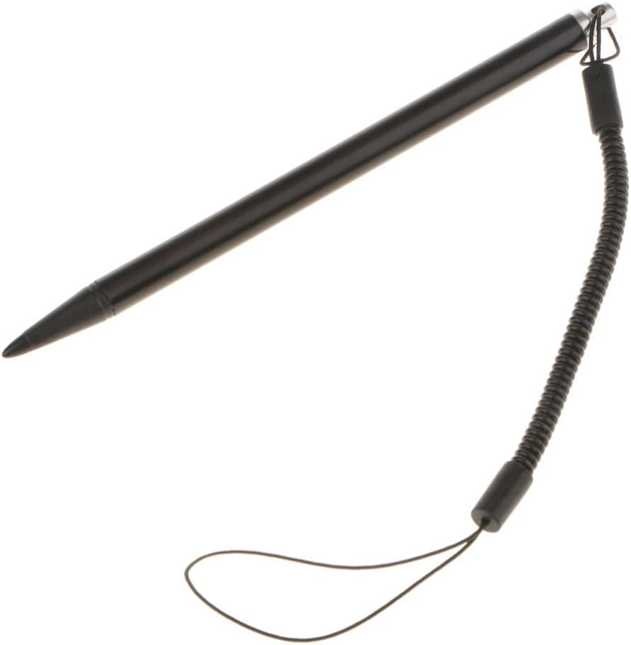 Resistive Touch Screen Stylus Pen Universal Thin Pointer with Spring Cord for Mobile Phone Tablet POS Game Console Black