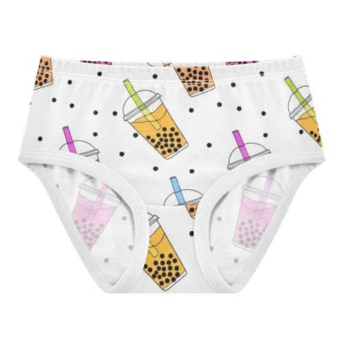 Stylish Girls Underwear Toddlers 2t Cotton Girl Panties Cute Cartoon Bubble Tea Underpants Briefs