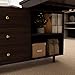 Homsee Home Office Executive Desk, Computer Desk Corner Desk with 3 Drawers, 3 Open Shelves & Keyboard Tray, 55 Inch Large L-Shaped Study Writing Table with Storage Cabinet, Deep Brown