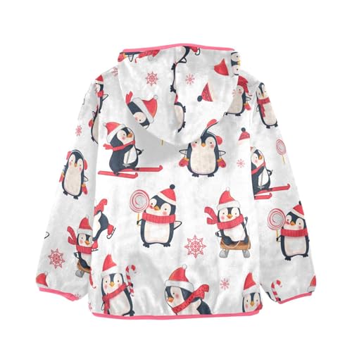 OTVEE Christmas Animals Cute Penguin Kids Hoodie Jacket Fall Spring Full Zip Warm Outwear Coat2