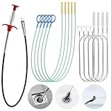 Drain Snake Clog Remover Tool: 5 × 30 Inch Sink Snake + 1 × 35.5 Inch Drain Cleaner Tool + 4 × 59 Inch Tube Drain Brush for Shower, Toilet, Bathroom Sink & Tub (10 Pack)