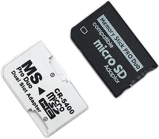 YANHAO [Video Game Parts] 1Pcs SD TF to Memory Stick MS Pro Duo for PSP 1000 2000 3000 Card Dual 2 Slot Adapter Converter [Replace] (Color : White Dual Card Slot)