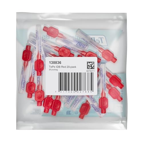 TePe Interdentalbürste, Original, Rot, 0,5 mm/ISO 2, 20 Stk., Plaque-Entfernung, effiziente Reinigung der Zahnzwischenräume, für kleine Lücken