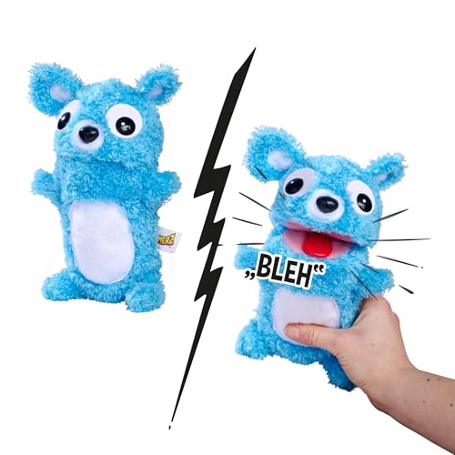 Simba 105953331 ScreamerZ Bär „Babbling Bear“ mit Sound - witziges Kuscheltier mit Schrei-Geräuschen - Plüschfigur für Kinder ab 5 Jahre, ca. 30 cm, blau