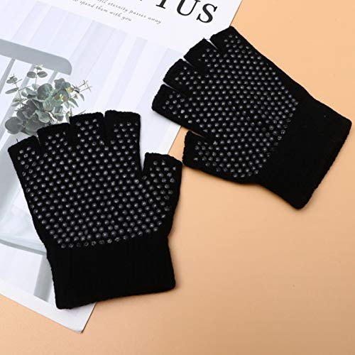 FAVOMOTO 1 par de Luvas de Ioga Sem Dedos Antiderrapantes Luvas de Exercício Luvas de Treino Luvas d