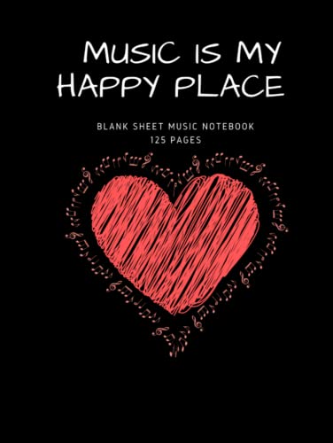 Blank Sheet Music Notebook: Musician and Songwriter Notebook/ Composition Books Gifts/ 12 Staves per Page/ Staff Paper/ 125 Pages