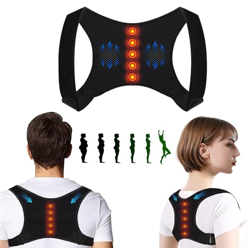 23GUANYI Rückenstützgürtel Männer Frauen mit Magneten, Rücken Geradehalter Bequem und Atmungsaktiv Haltungskorrektur Rücken Damen Herren für Schulter Zurück Schmerzprävention Haltungskorrektur (L-XL)