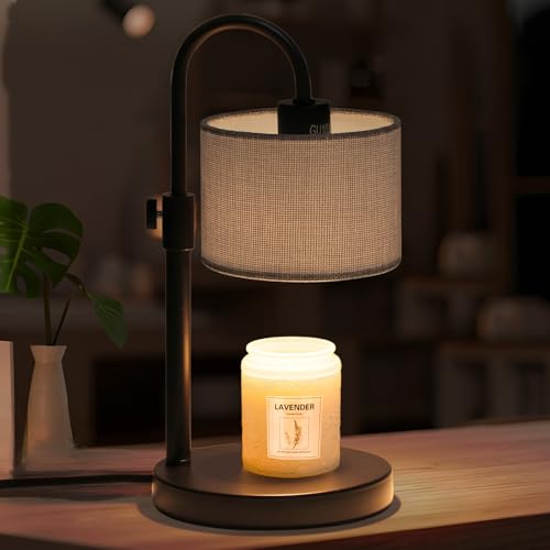 FINCMY Candle Warmer Lamp with Timer, Dimmable Candle Wax Warmer Candle Lamp with 2 Bulbs, House Warming Gifts Christmas Gifts for Women Bedroom Home Decor (Gray-Upgraded)