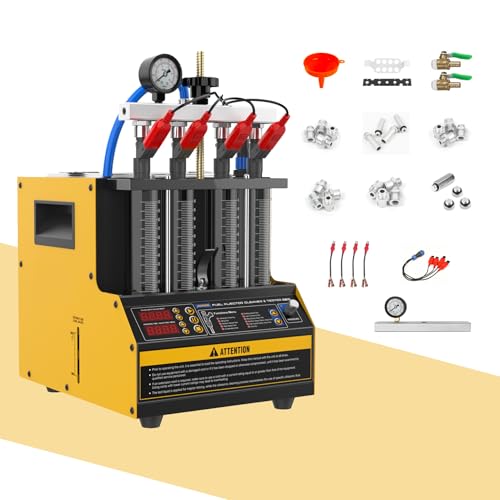 LINXINO CT160 Fuel Injector Cleaner Tester Machine 4 Cylinders Upgraded Ultrasonic Car & Motorcycle Fuel Injectors Cleaner Kit Tool with 9 Types of Injector Diagnostic,Ultrasonic Cleaning 110V/220V