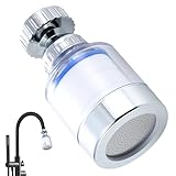Sink Filter Water Faucet, Transparent 360 Degree Rotating Water Filter Removes Chlorine, Fluorine, Heavy Metals and Hard Water, Multipurpose...